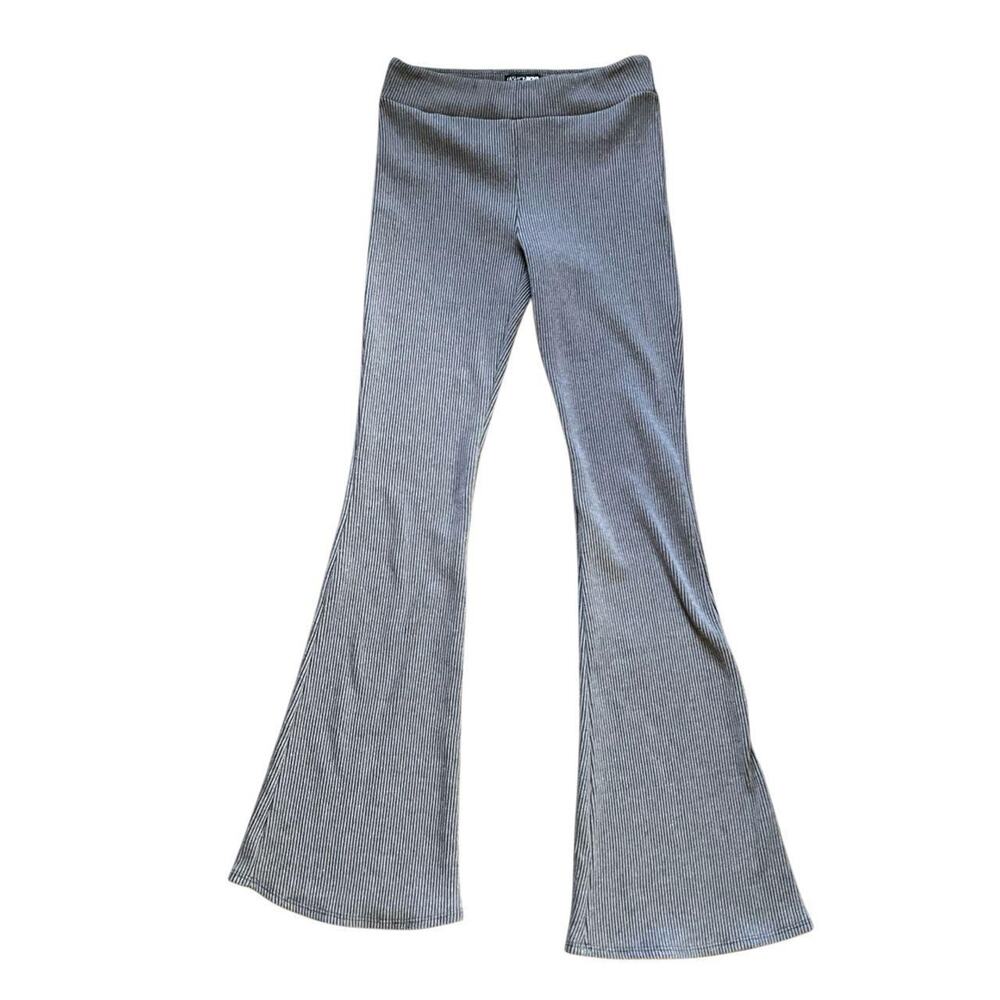 Fashion Nova Gray Casual Ribbed Pants: Modern
